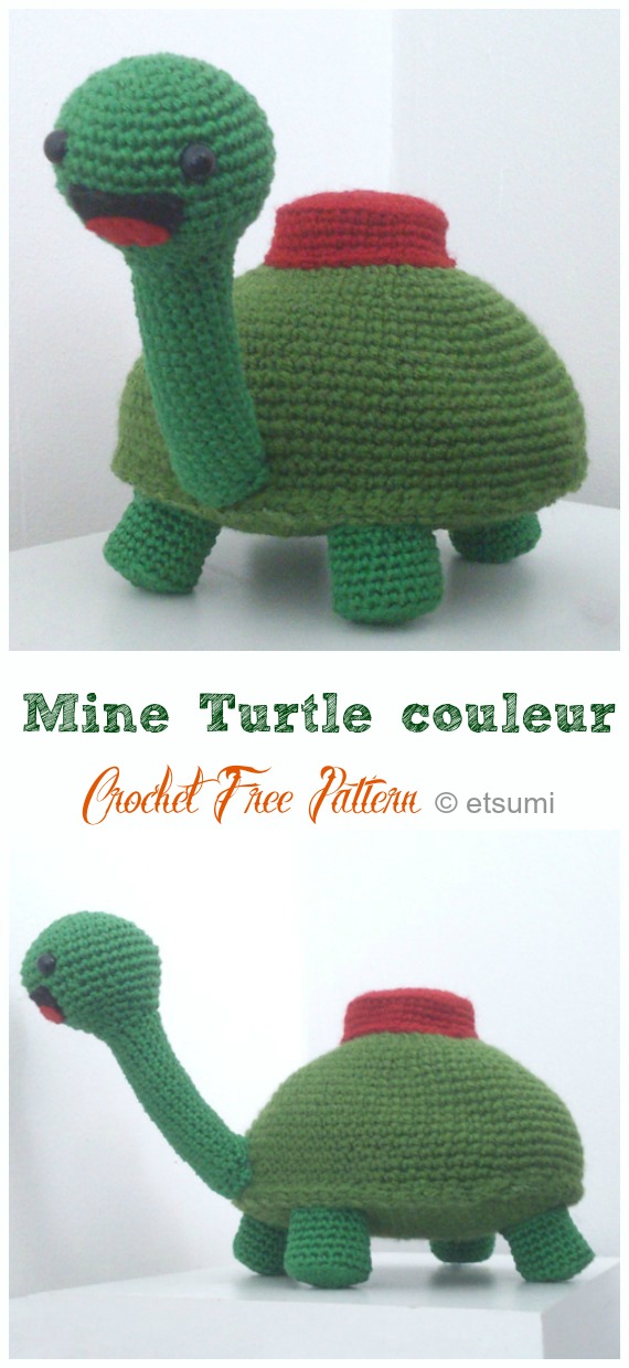 Amigurumi Mine Turtle Couleur Crochet Free Pattern - #Crochet; #Turtle; Amigurumi Toy Softies Free Patterns
