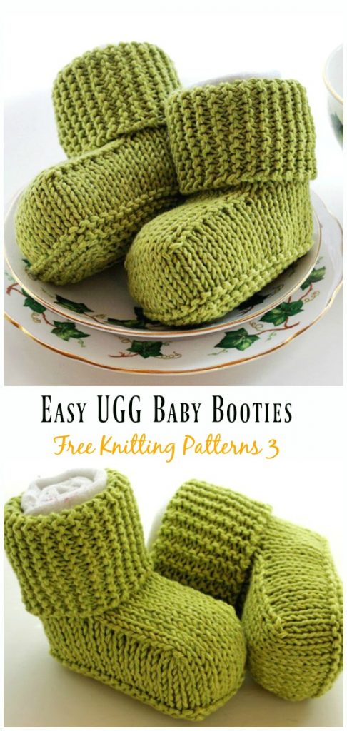 UGG Baby Booties Knitting Free Pattern - Ankle High Baby #Booties Free