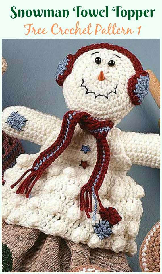 Snowman Towel Topper Free Crochet Pattern - #Christmas; #Towel; Topper #Crochet Free Patterns