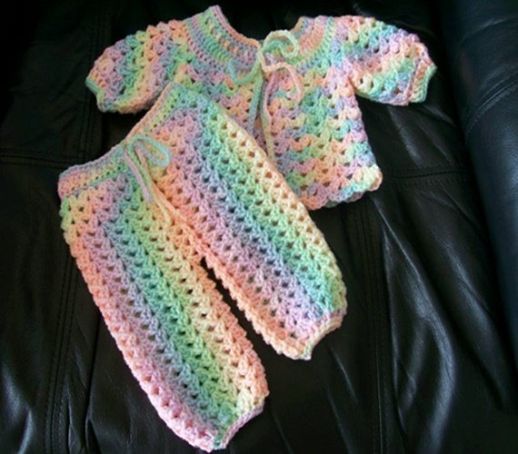 Crochet Abbey Sweater & Pants Free Pattern - Crochet Baby Pants Free Patterns 