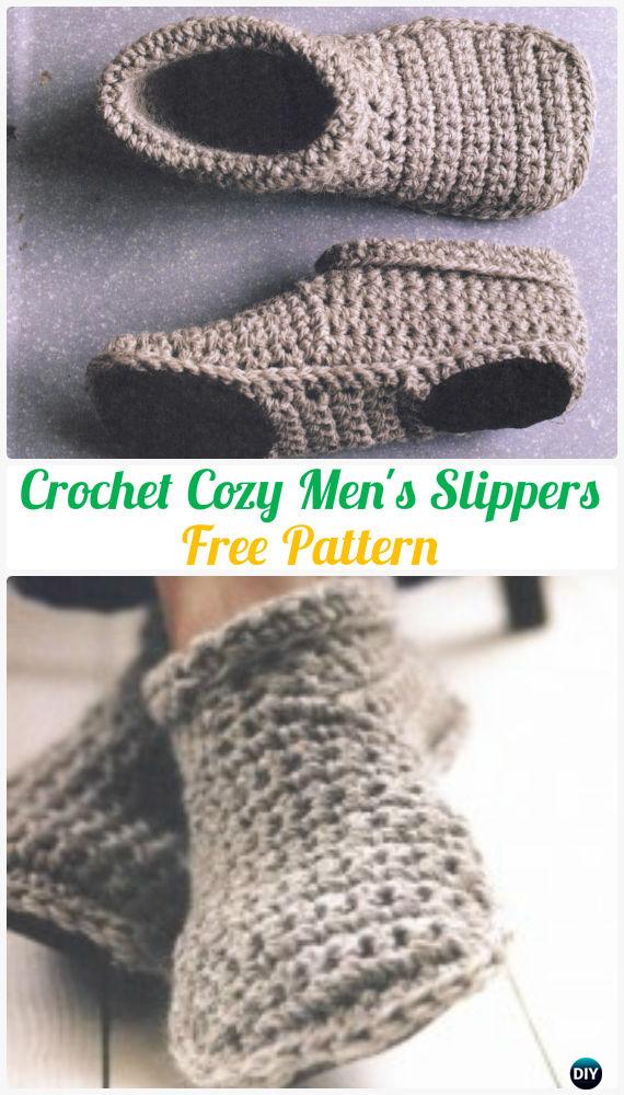 Crochet Men Slippers Shoes Free Patterns Instructions