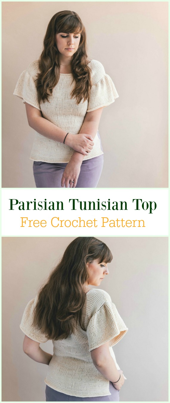 Crochet Parisian Tunisian Top Free Pattern-Crochet Summer Top Free Patterns