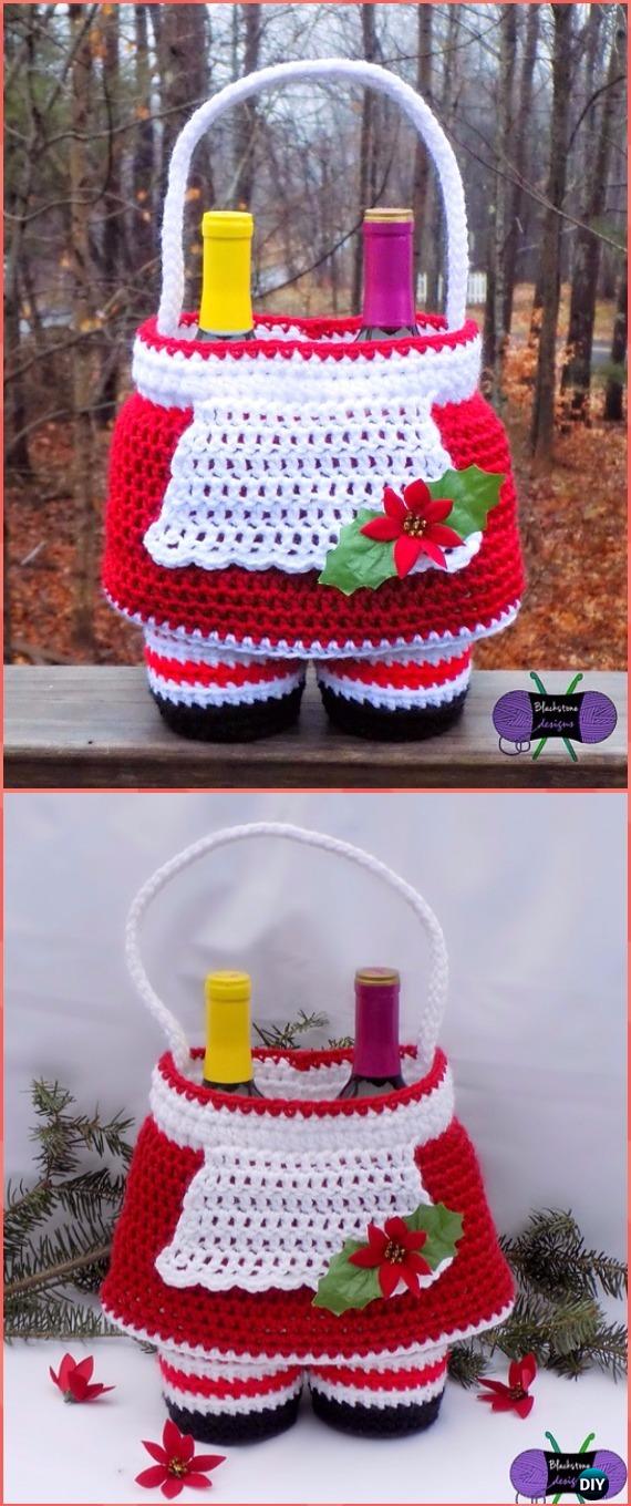 Crochet Wine Bottle Holder Pattern - Free