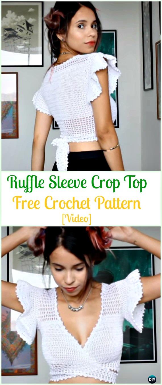 crochet crop top with sleeves