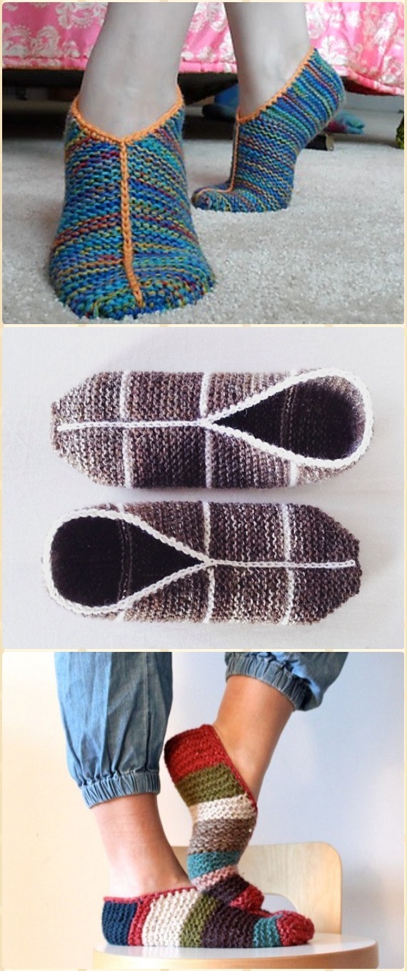 Knitted House Slippers Pattern Mikes Nature