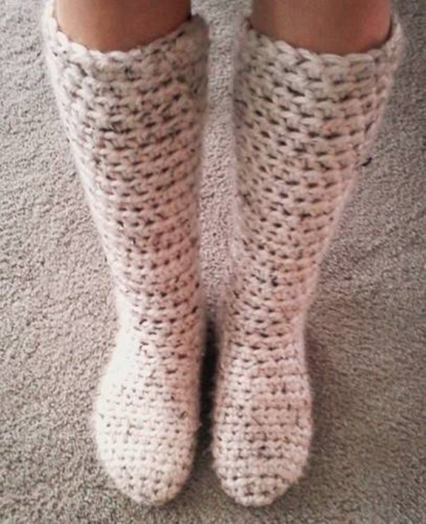 High Knee Crochet Slipper Boots Patterns To Keep Your Feet Cozy 