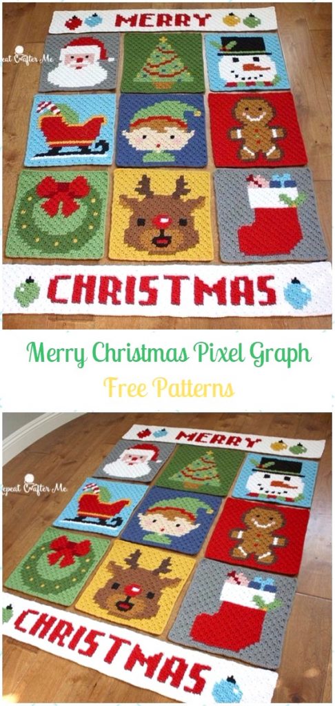 Crochet Christmas Blanket Free Patterns & Tutorials