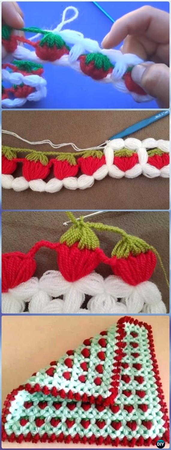 Crochet Strawberry Stitch Free Pattern Video Tutorial