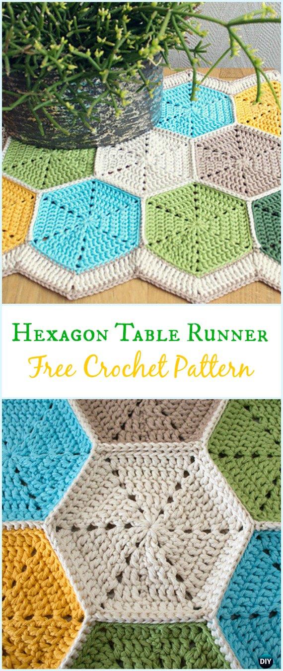 Crochet Hexagon Table Runner Free Pattern - Crochet Table Runner Free Patterns