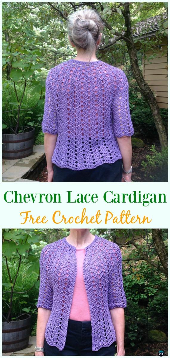 Crochet Chevron Lace Cardigan Free Pattern - Crochet Women Summer ...