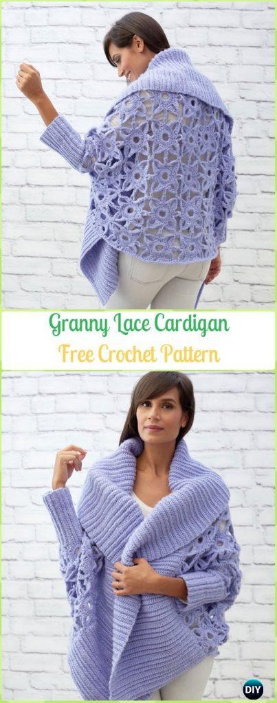 Crochet Women Sweater Coat Cardigan Free Patterns