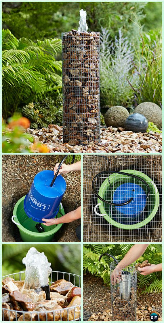 DIY Garden Fountain Landscaping Ideas & Projects with