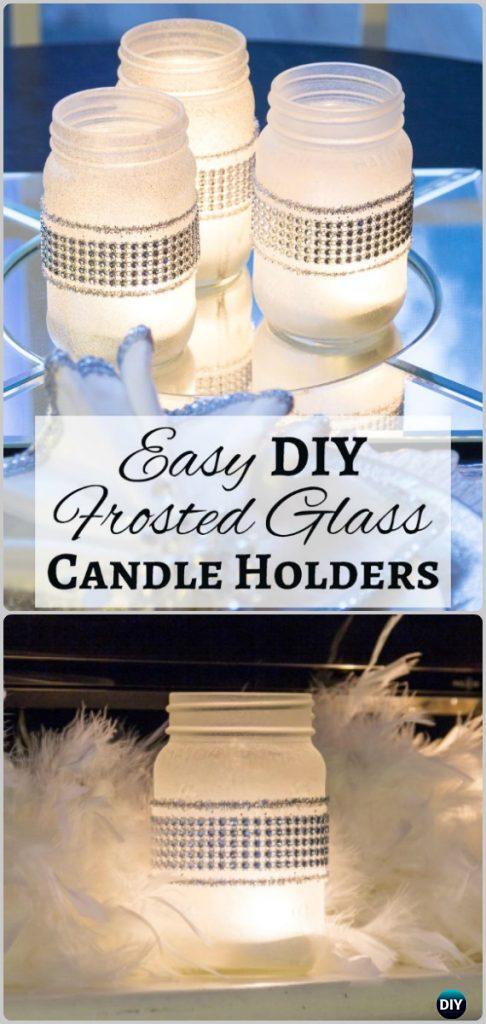 Frosted Mason Jar Glass Container Craft Projects Diy Instructions