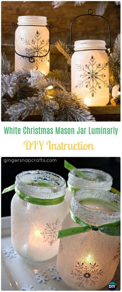 Frosted Mason Jar Glass Container Craft Projects DIY Instructions