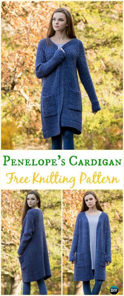Knit Women Cardigan Sweater Coat Free Patterns